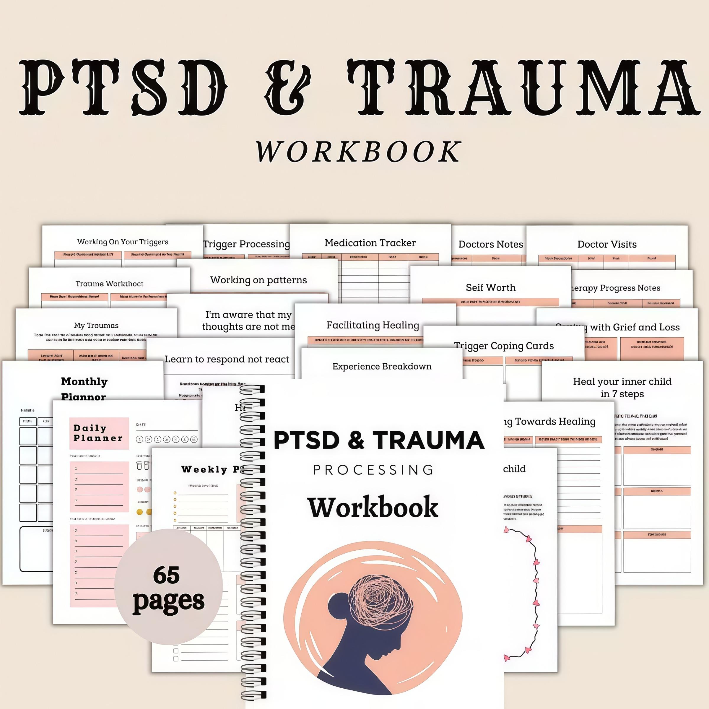 Ptsd Trauma Stress Disorder & Trauma Processing Workbook, Self-Help Guide for Coping Strategies, Mental Health Resources for Patients & Therapists, Spiral Bound Planner