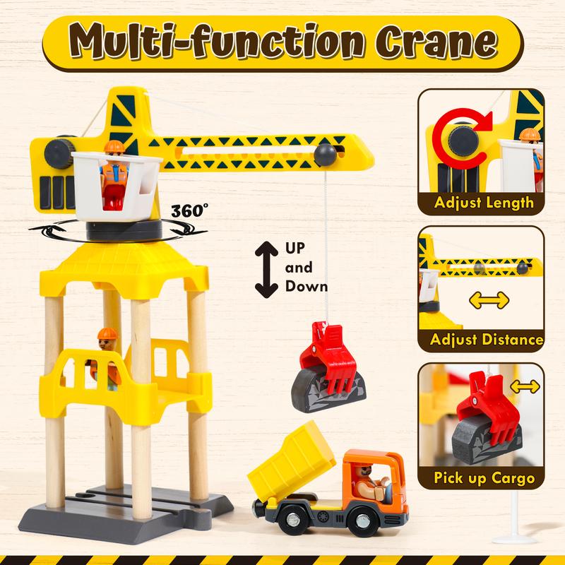 Lehoo Castle 38pcs72pcs Wooden Train Set, Train Set for kids, Wooden Train Track for Girls, Train Set with Tracks & Accessories, Unicorn Toys for Girls, Montessori Toys for Boys & Girls