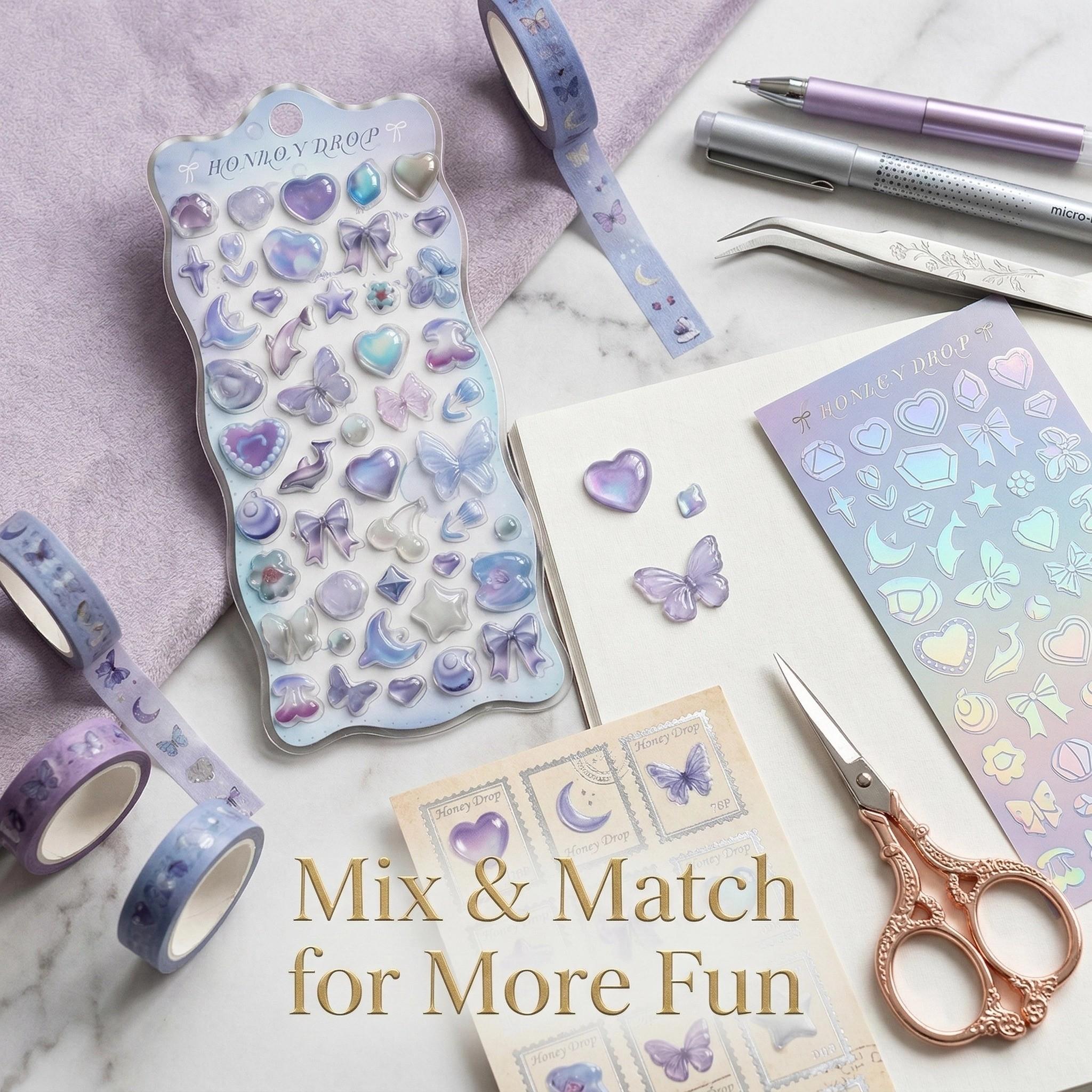 3D Cartoon Ocean Adventure Stickers, High-Quality Embossed Decals for Scrapbooks, Notebooks, Phone & Tablet Decorations