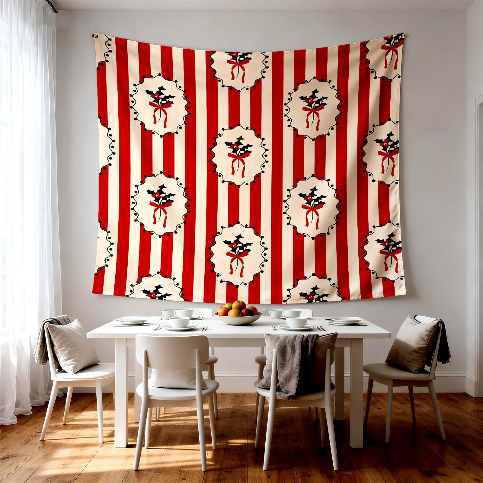 Christmas Gingerbread Man Wall Tapestry, Cute Playful Design, Lightweight Sturdy Easy Care, Ideal for Christmas Kids Room Wall Arrangement