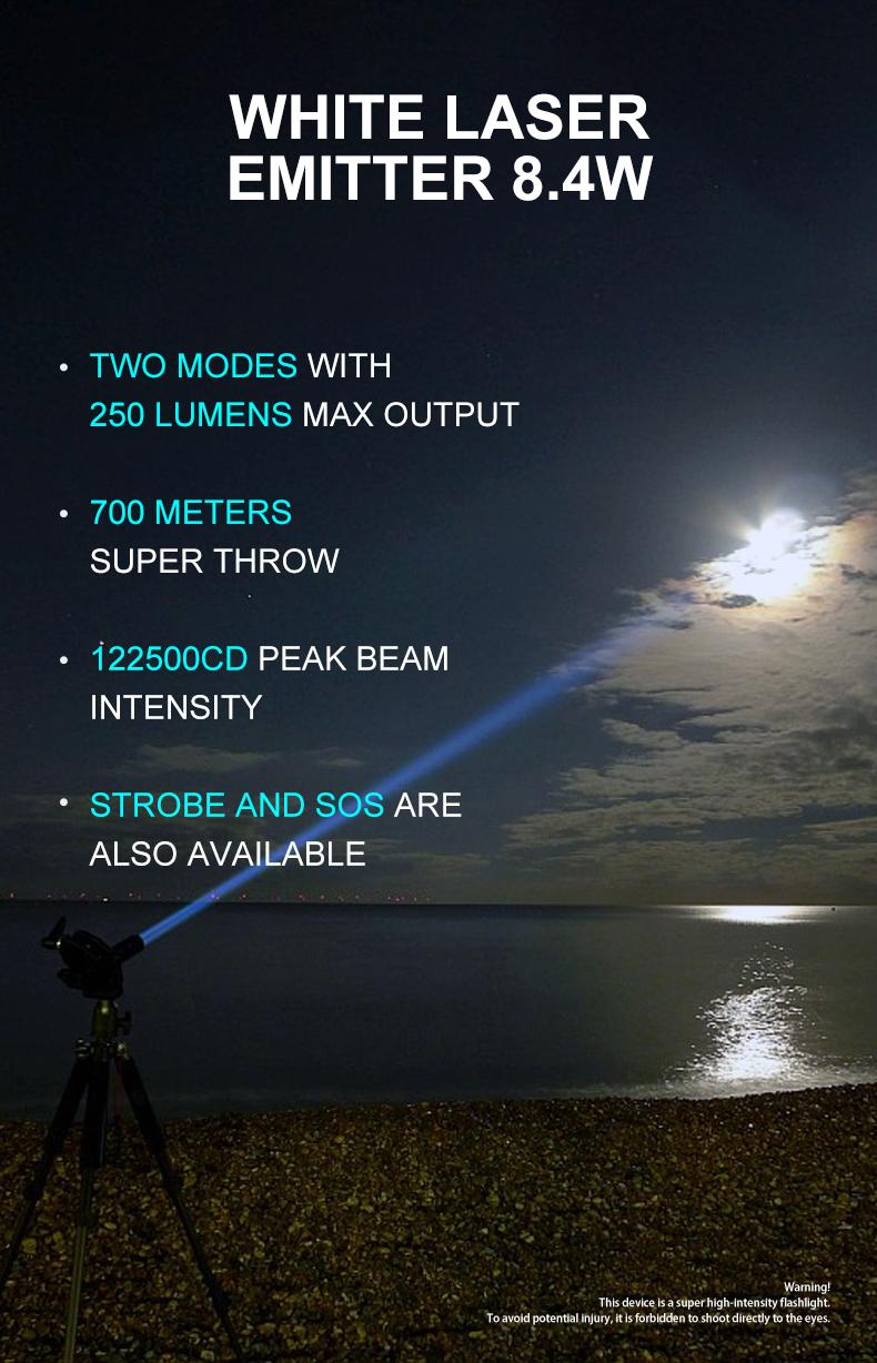 LUMINTOP Thor Mini LEP Flashlight 700 Meter Ultra-Long Range Mini Spotlight Flashlight 18350 Rechargeable Battery Ultra-compact and Lightweight Night Light Ring IPX8 Waterproof LEP Flashlight.