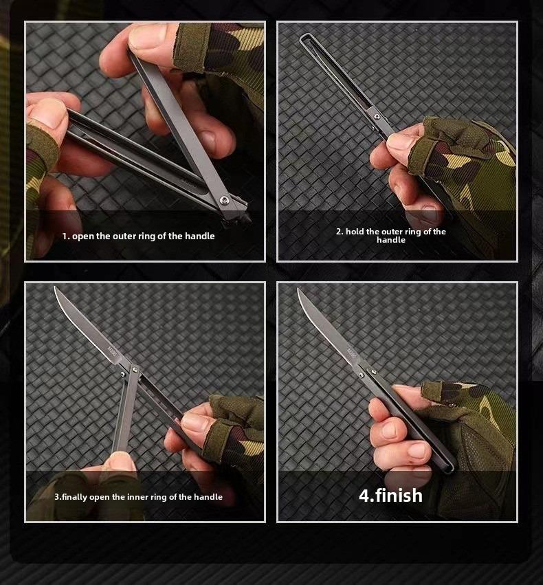 Pocket multi-function outdoor EDC folding knife portable knife stainless steel fruit knife high hardness with leather case, camping hiking, gift