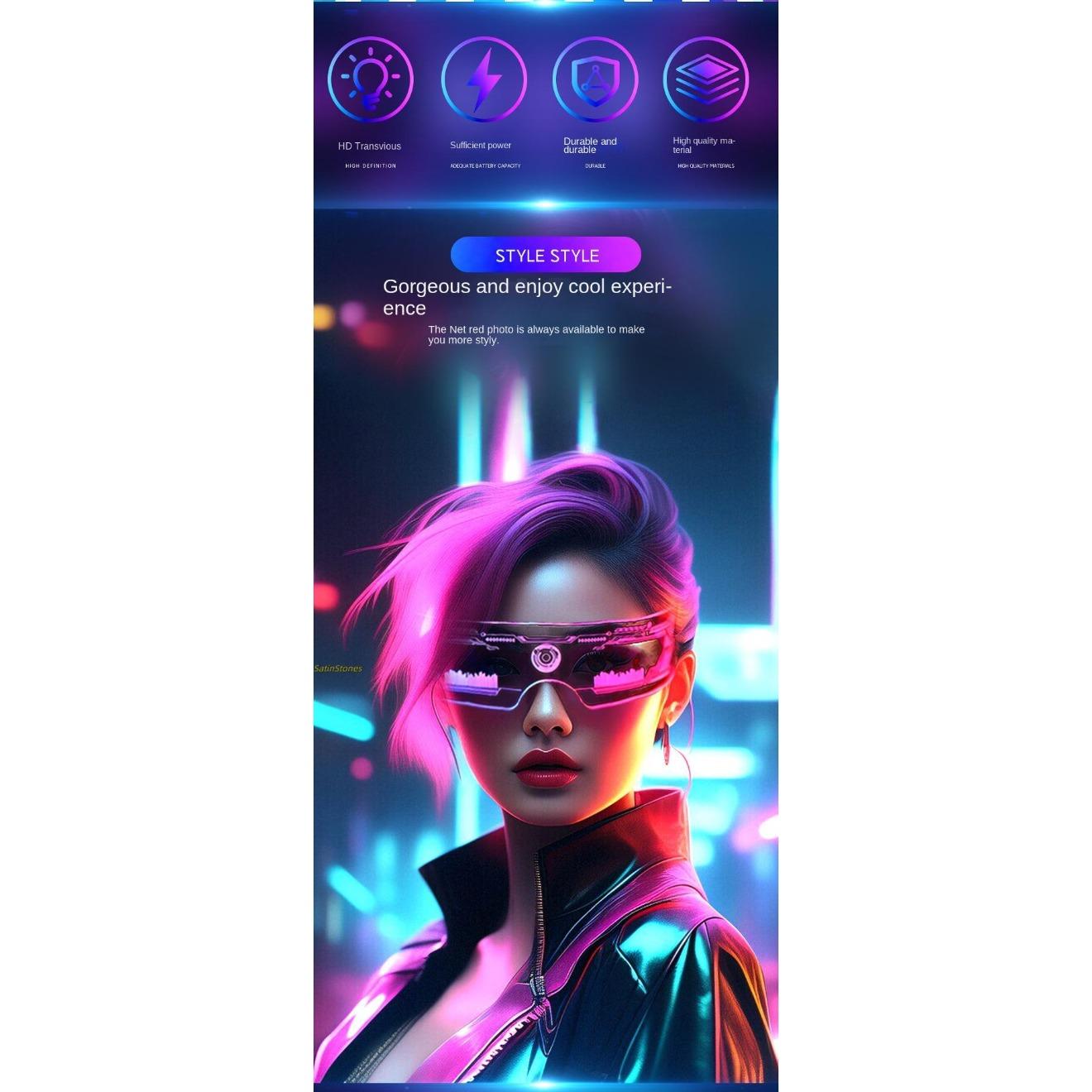 Light-Up LED Party Glasses - Futuristic Sunglasses for Adults, Glow in the Dark Neon Shades, Cosplay Prop, Rave Accessory, Party Favor, Great Gift Idea,summervibes