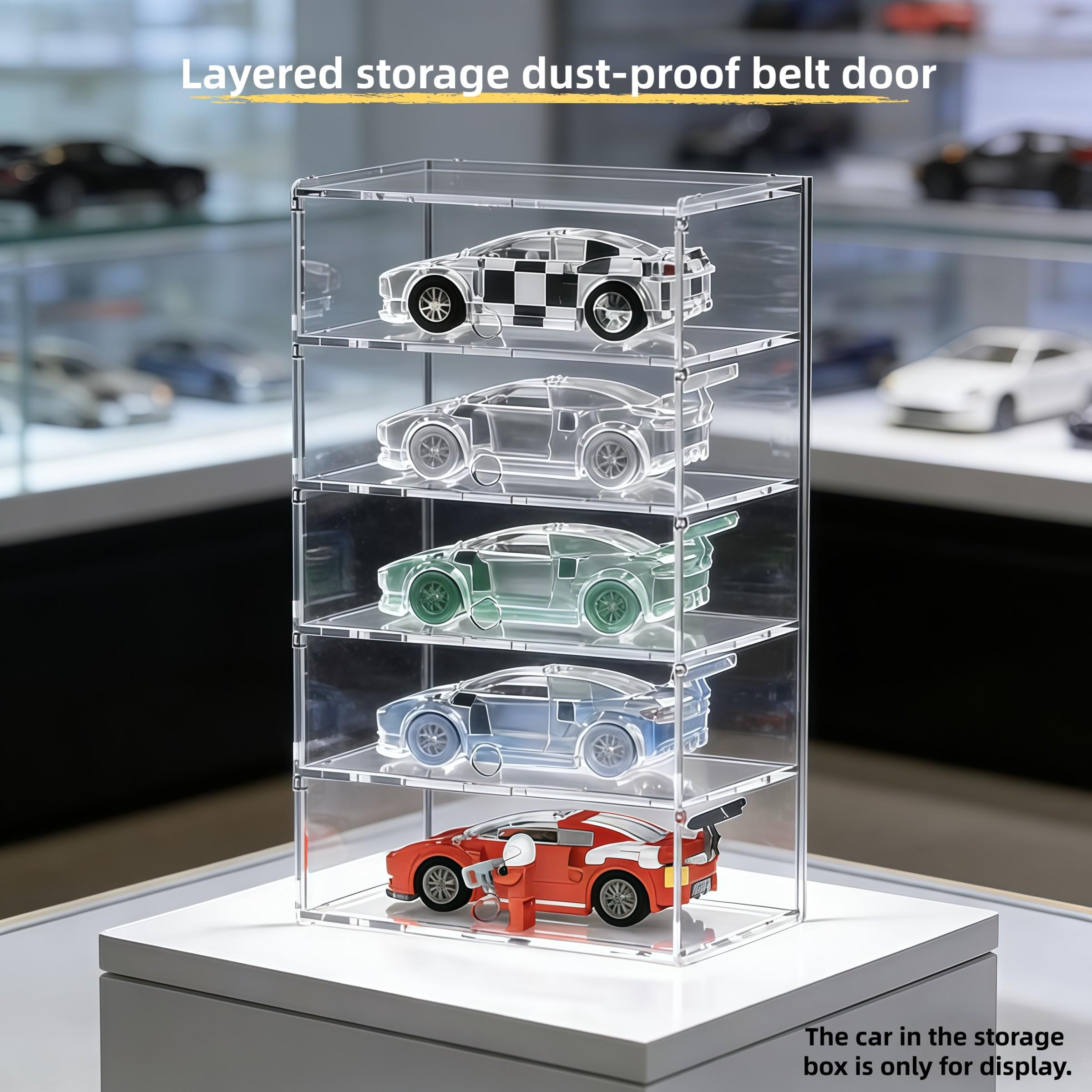 Car Model Display Box, Detachable Acrylic Storage Case, 2/3/4/5/6 Layers, Transparent Flip Cover, Easy Installation, Minimalist Design