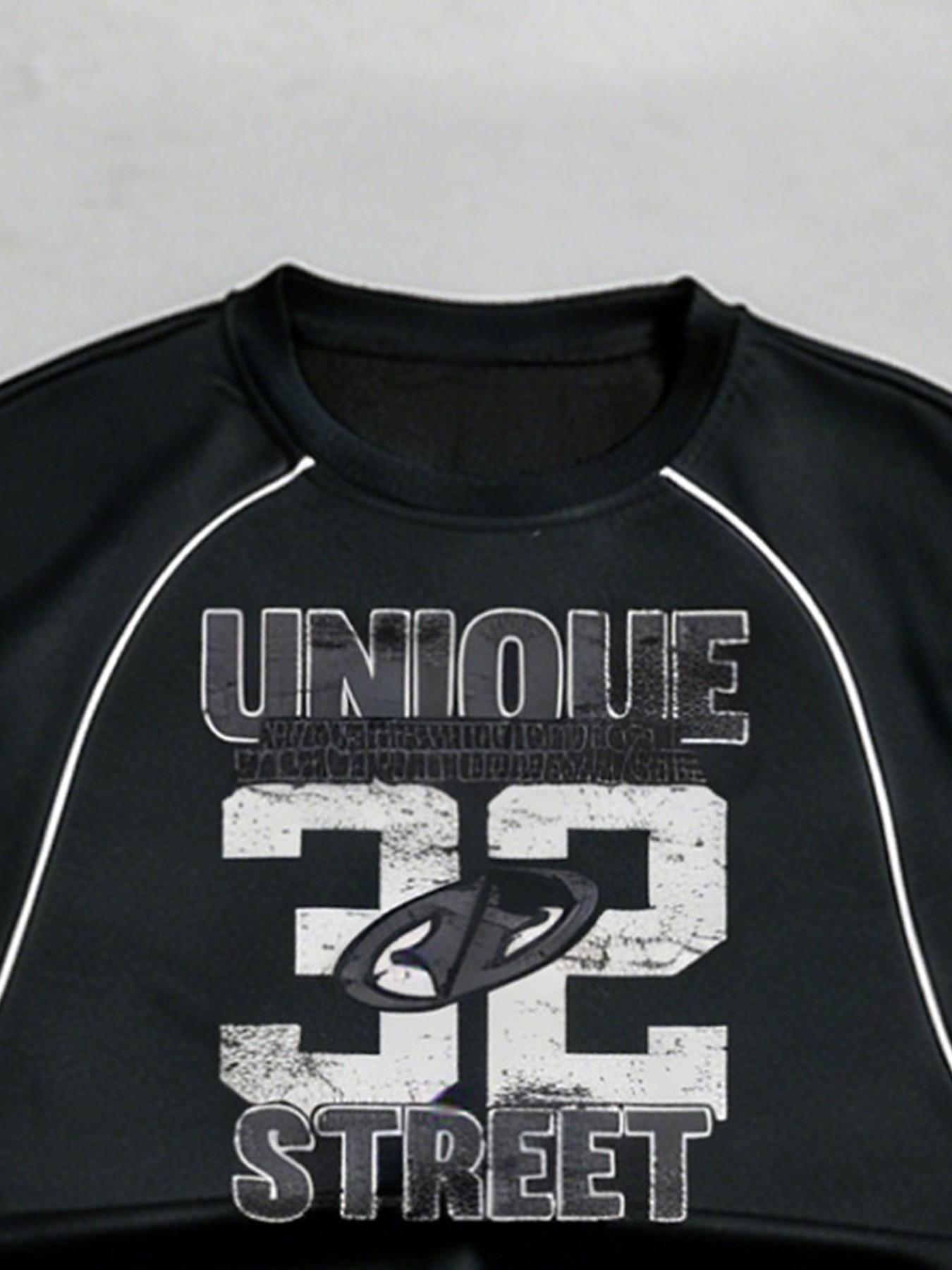 Men's Two-Piece Streetwear Set, Vintage Print Knit T-Shirt + Five-Quarter Pants, Y2K Basketball Style, Summer Sports, Teen Boys & Young Adults