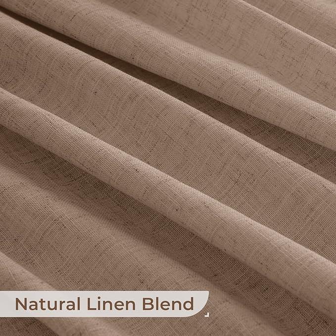 INOVADAY Pinch Pleated Curtains, 2 Panels Full Blackout Curtains, Linen Pleated Blackout Drapes For Bedroom, Thermal Black Out Pinch Pleat Drapes with Hooks