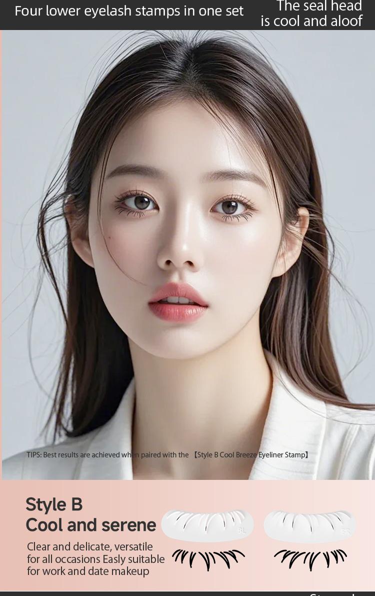 2-In-1 Dual-Head False Lash Stamp Makeup Tool Set, Quick-Dry Long-Lasting Portable, Sweat-Resistant, Multiple Styles and Colors, Essential for Beginners