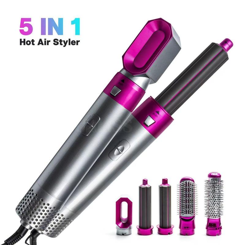 5 in 1 Hot Air Brush with Heating Function, Drying, Straightening, and Curling Tool, Gift Box, Suitable for 220v-240v, European Plug, Air Styling Set