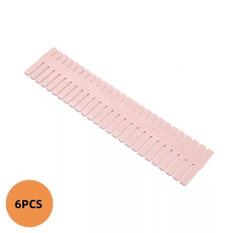 6pcs Adjustable Drawer Dividers, Thick PP Material Non-Slip, Home Storage Organizer, Suitable for Wardrobe, Underwear, Socks, Kitchen Utensils