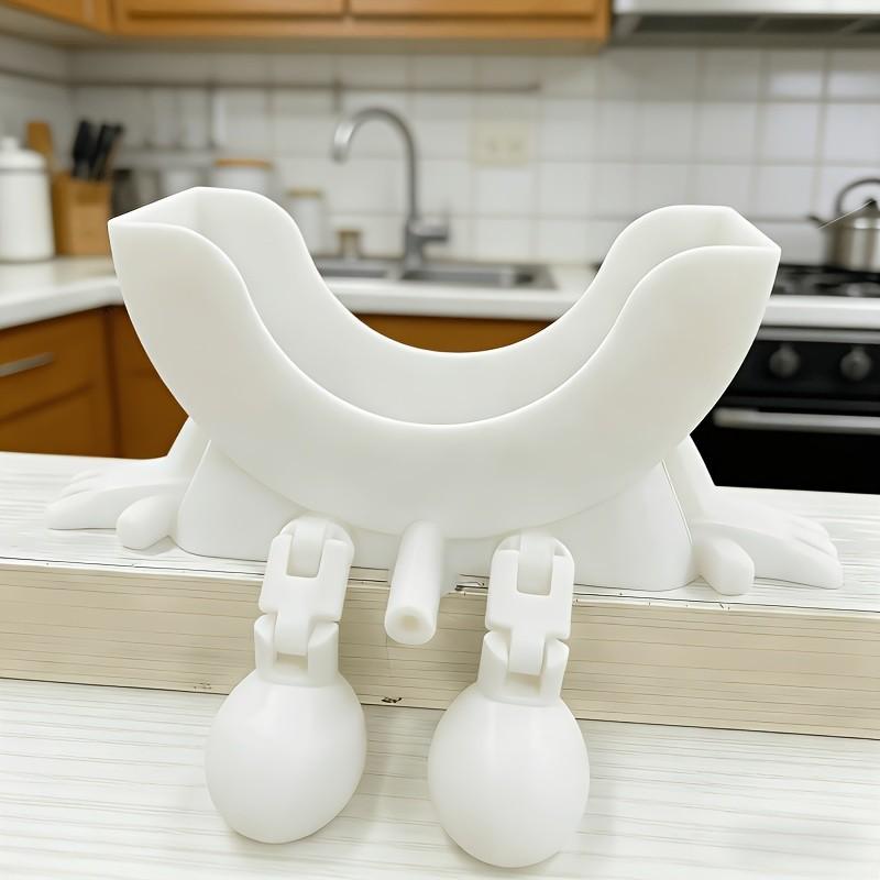 Cute Fun Drainage Smile Sponge Holder with Draining Holes, 3D Printed Dish Sponge Rack, Kitchen Sink Countertop Organizer, Home Cleaning Tool Stand