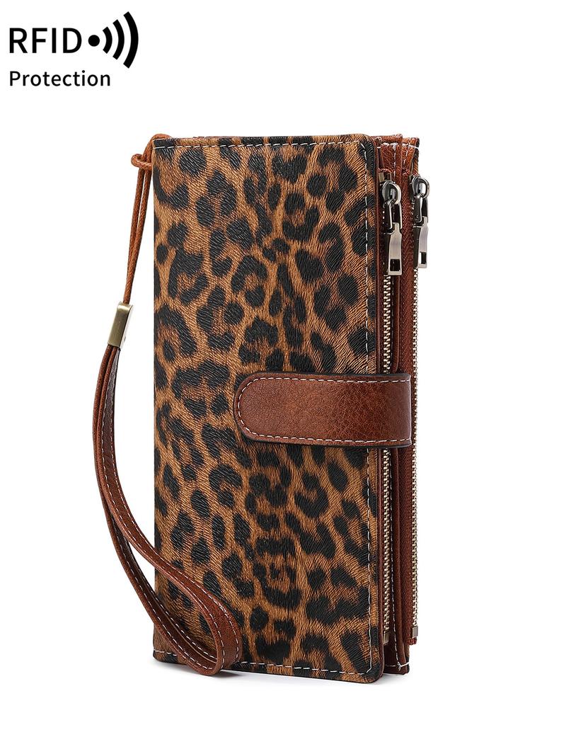 Fashion Leopard Pattern Zipper Long Wallet, CasualVersatile Wallet for Women, Trendy All-match &Exquisite Wallet for Birthday Gift，Christmas Gift, Valentine's Day Gift, Ideal Gift