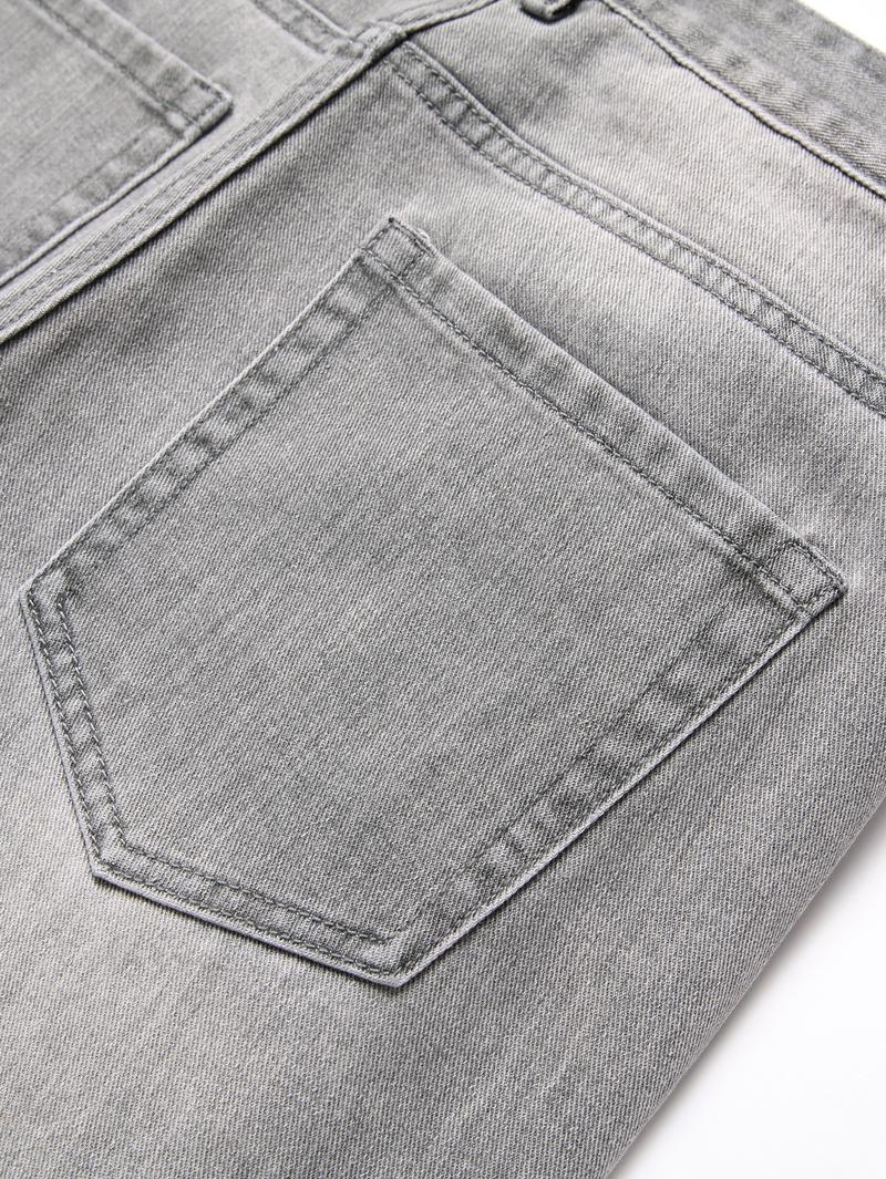 Men's Classic Basic Grey Trouser, Fashion Street Style Breathable And Comfortable Jeans, Autumn Denim Pants Suitable For Various Occasions To Wear