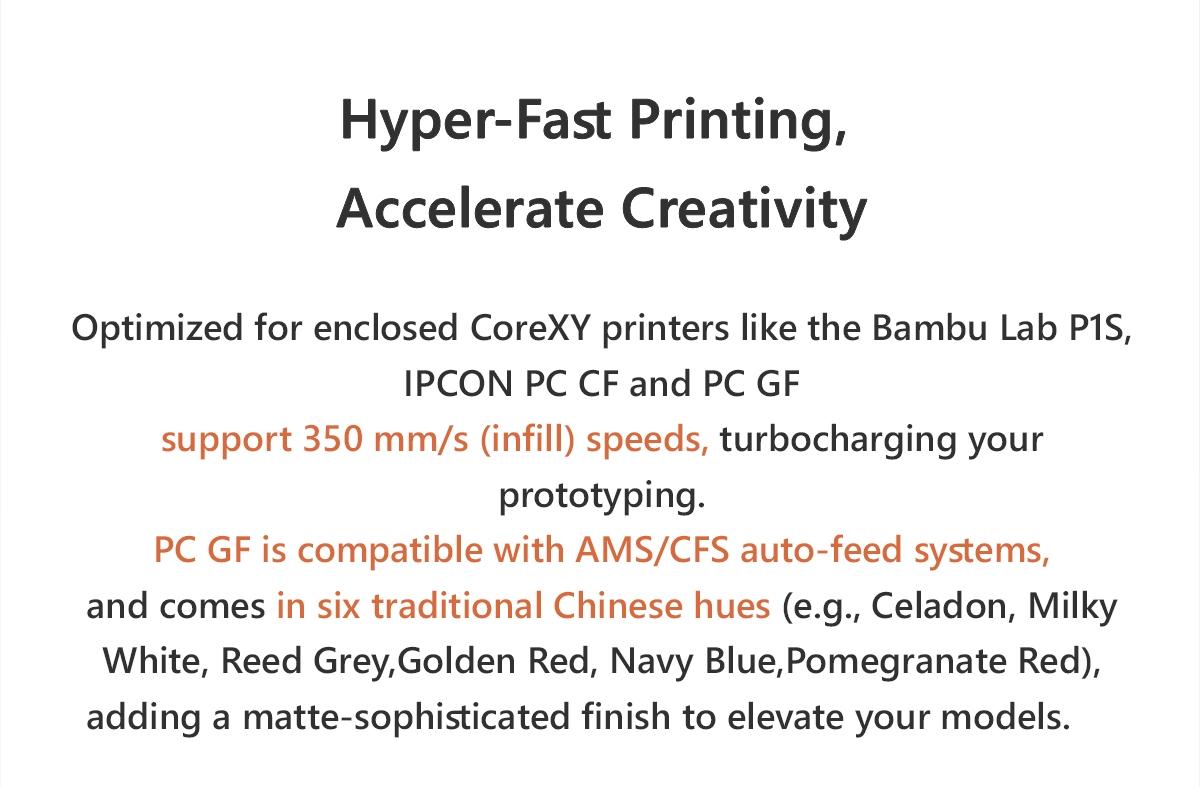 iPCON PC CF 3D Printing Filament, Carbon Fiber Reinforced PC 3D Printer Filament, Ultra-Low Warpage & Water Absorption PC-CF Filament, Rigid & Durable, Enhanced Weather Resistance PC CF Filament With UV-Resistance For Outdoor Structural Parts etc.