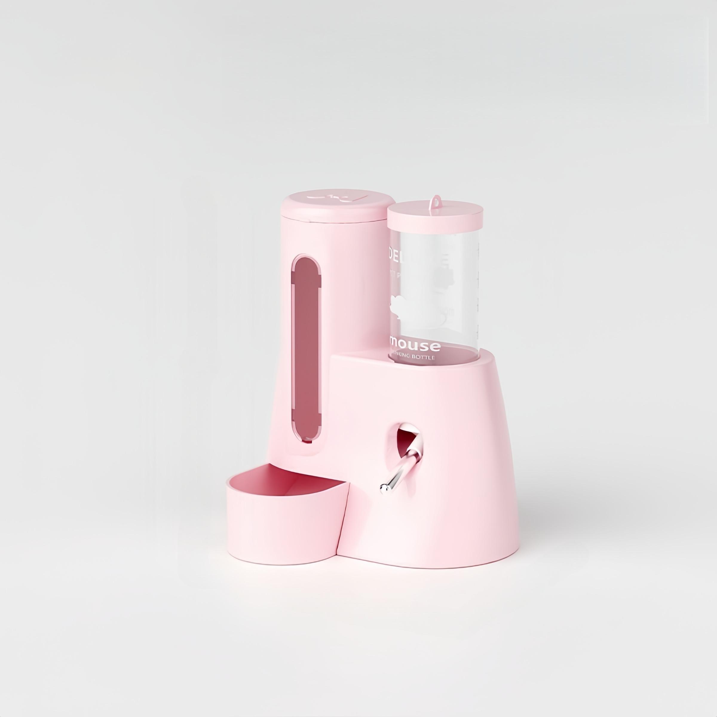 New Hamster Pet Water Bottle, Ball Rolling Drinking Device, Leak-Proof Vertical Design, Hanging Water Bottle and Food Bowl Combo, Hamster Accessories