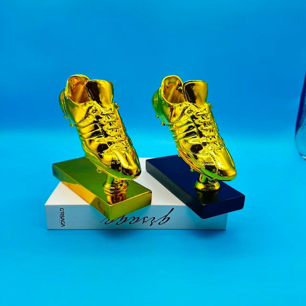 Golden Boot Award Trophy Model, Football Match Trophy Souvenir, Fan Collectible Ornament, Not Plated with Precious Metal