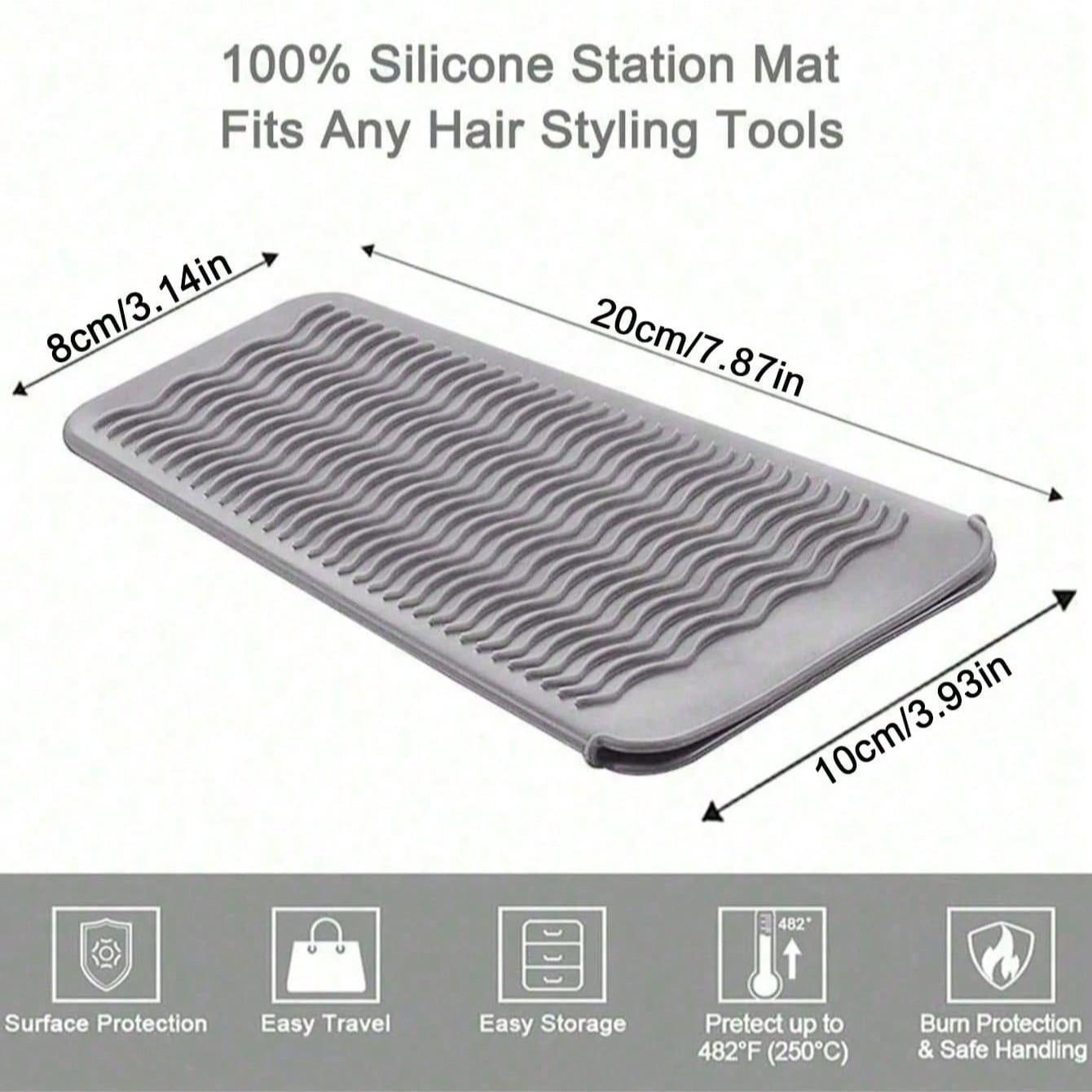 Organic Silicone Heat-Resistant Pad, Hair Straightener Storage Bag, Mini Iron Pouch, Curling Wand Holder, Travel Makeup Brush Rack