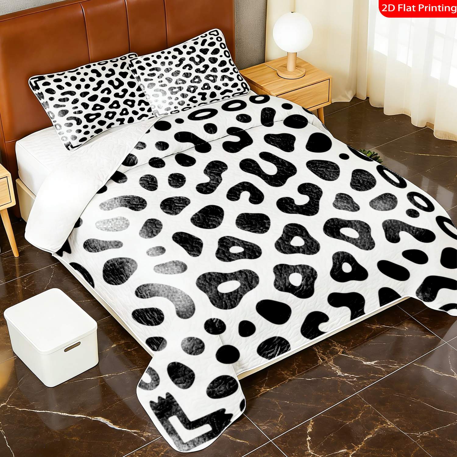 3 pcs, 2D Flat Print Leopard Pattern Animal Print Bedspread Set, Soft and Comfortable, Multiple Sizes Available, Suitable for Gifting and Daily Use, Ideal for Creating a Cozy Home Atmosphere(1 bedspread , 2 pillowcases)