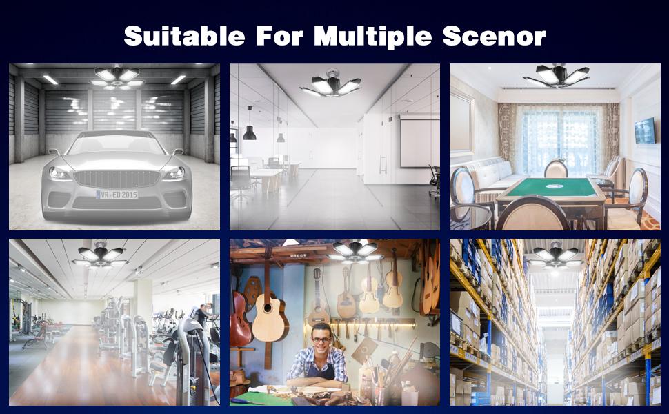 LED Garage Lights, Deformable Best Garage Light Ceiling LED Shop Lights, 150W E26/E27 LED Light Garage Lighting with 6 Adjustable Panels Garage Bulb for Basement, Attic 1/2/4 PACK LED Garage Lights, Deformable Best Garage Light Ceiling LED Shop Lights, 150W E26/E27 LED Light Garage Lighting with 6 Adjustable Panels Garage Bulb for Basement, Attic 1/2/4 PACK