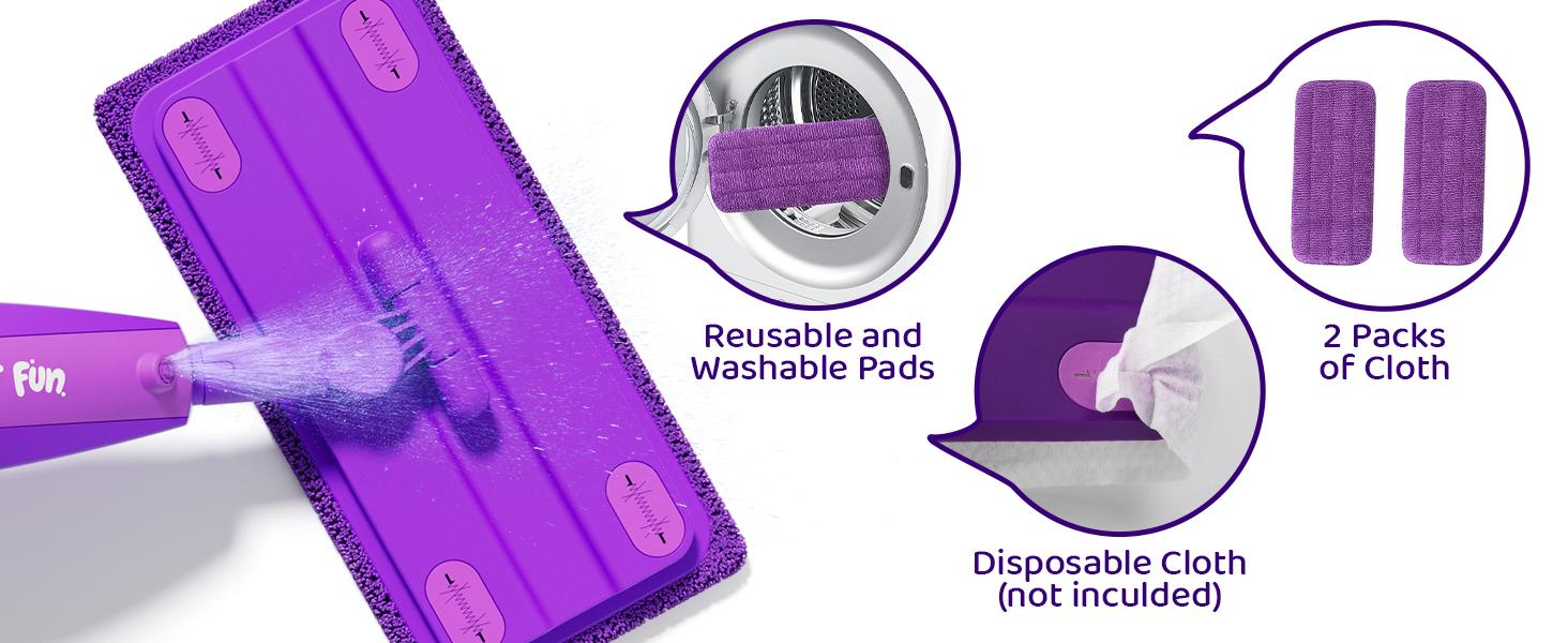 BLF Fun Spray Mop -  Cleaning Set with Real Water Sprayer - Mini Mop & Sweeper Squeeze & Spray Toy