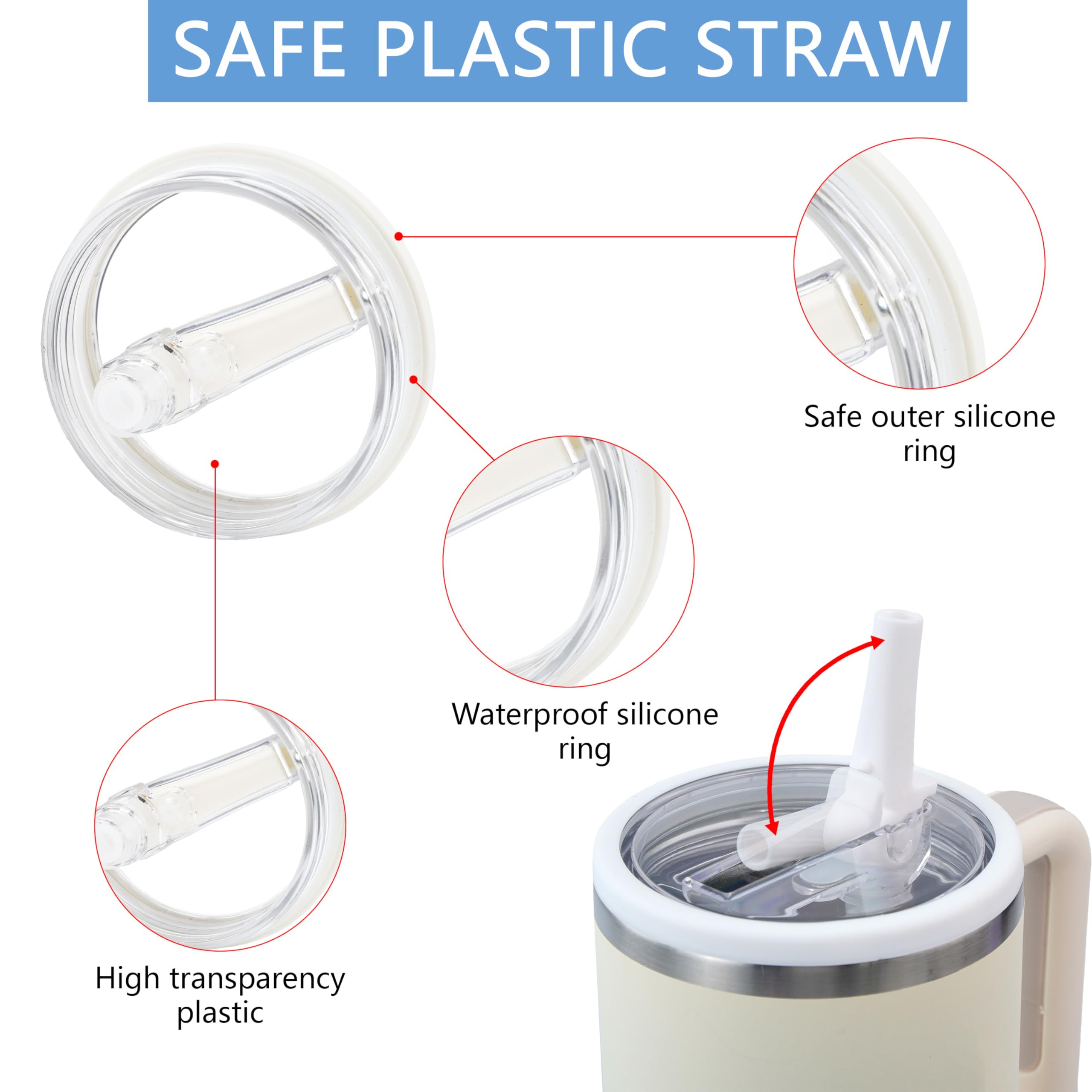 2 PCS 40 oz Replaceable Tumbler Flip Straw Lid Fit for Stanley Quencher, Reusable Tumbler Cover Fit for HydroJug Traveler, Spill-Proof Splash Resistant Tumbler Lids Teal+Light Green