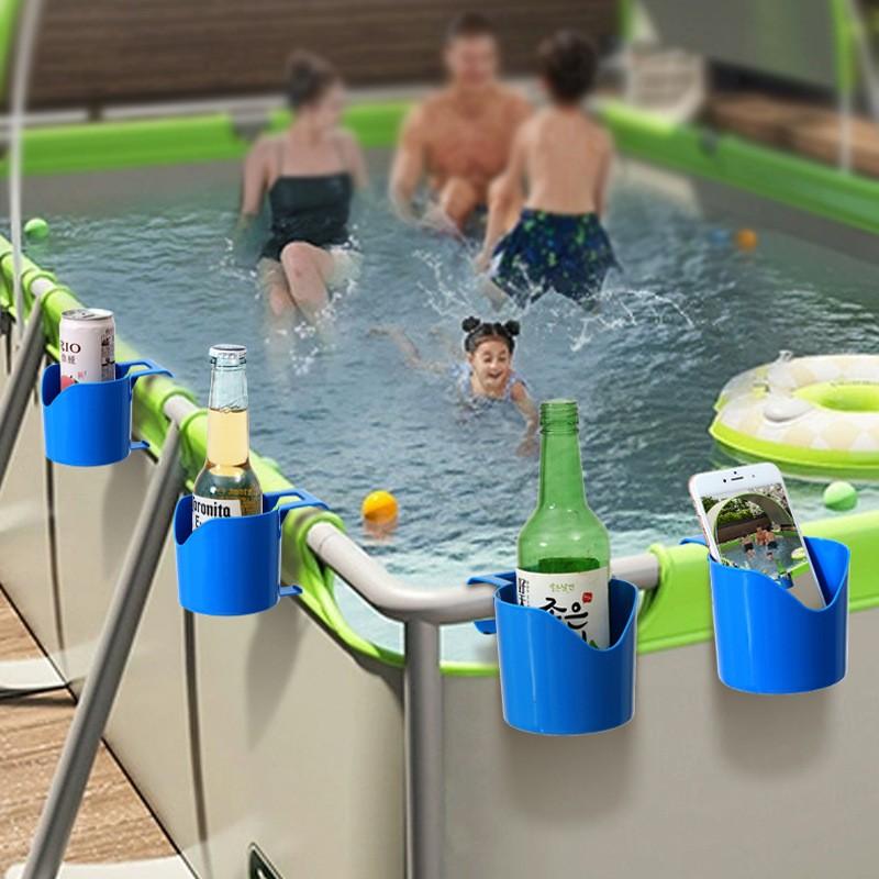 1pc Poolside Cup Holder, Swimming Pool Storage Rack, Beverage Beer Cup Stand, Durable Plastic Material, Perfect for Outdoor Use