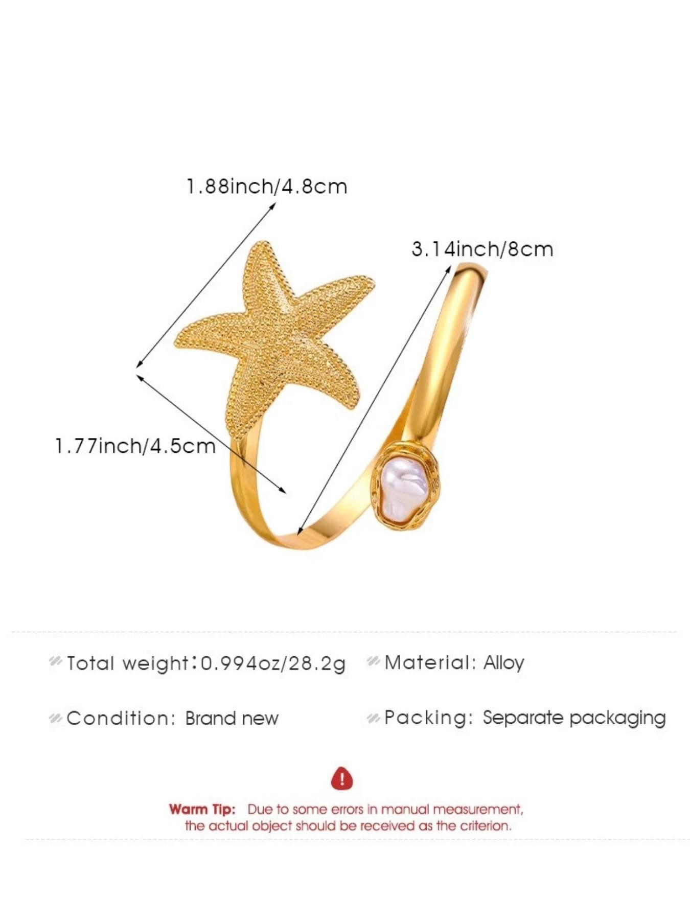 Oceanic Starfish Bracelet, Greek Style Vacation Accessory, Perfect for Long Dresses/swimsuits, Island Holiday Photo Prop, Gift for Friends/lovers