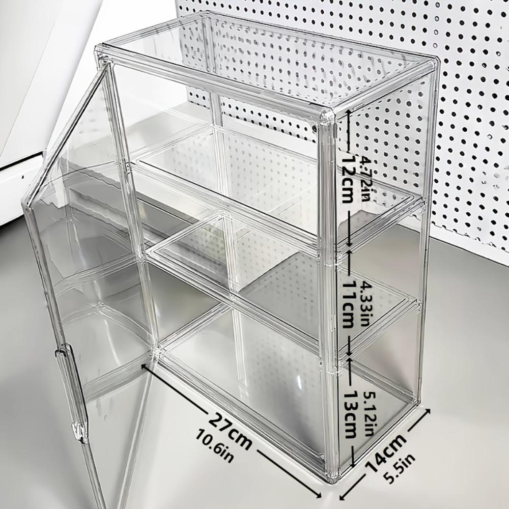 No-installation heavy-duty three-layer transparent acrylic display cabinet with magnetic doors — a dedicated transparent display cabinet for stores, home offices, and collectibles, featuring a space-saving modern design