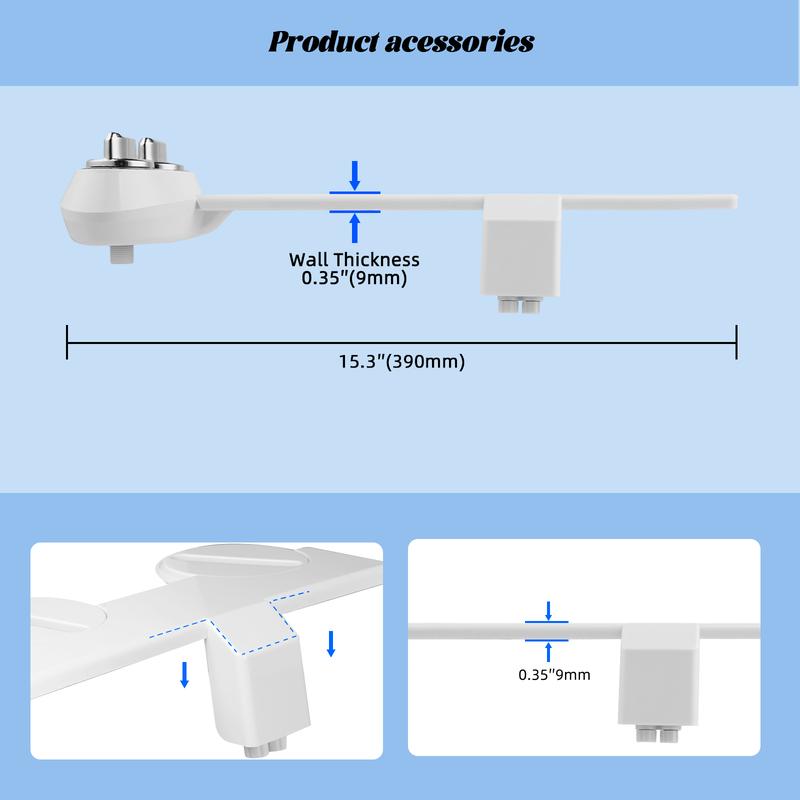 Hibbent Bidet Attachment, Non-Electric Cold Water Bidet Toilet Seat Attachment with Pressure Controls, Retractable Self-Cleaning Dual Nozzles for Frontal & Rear Wash Hibbent Bidet Attachment, Non-Electric Cold Water Bidet Toilet Seat Attachment with Pressure Controls, Retractable Self-Cleaning Dual Nozzles for Frontal & Rear Wash