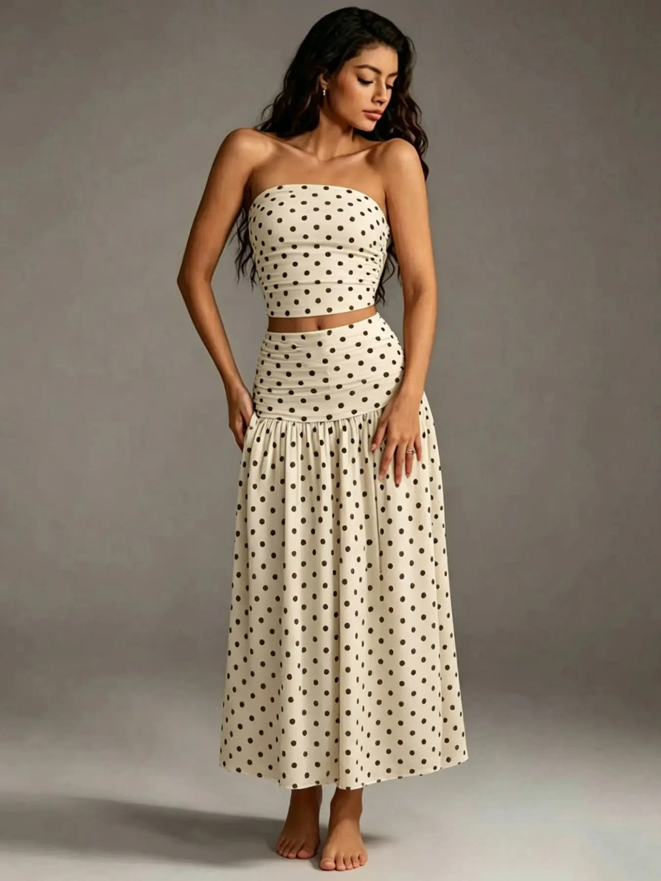 Apricot Polka Dots