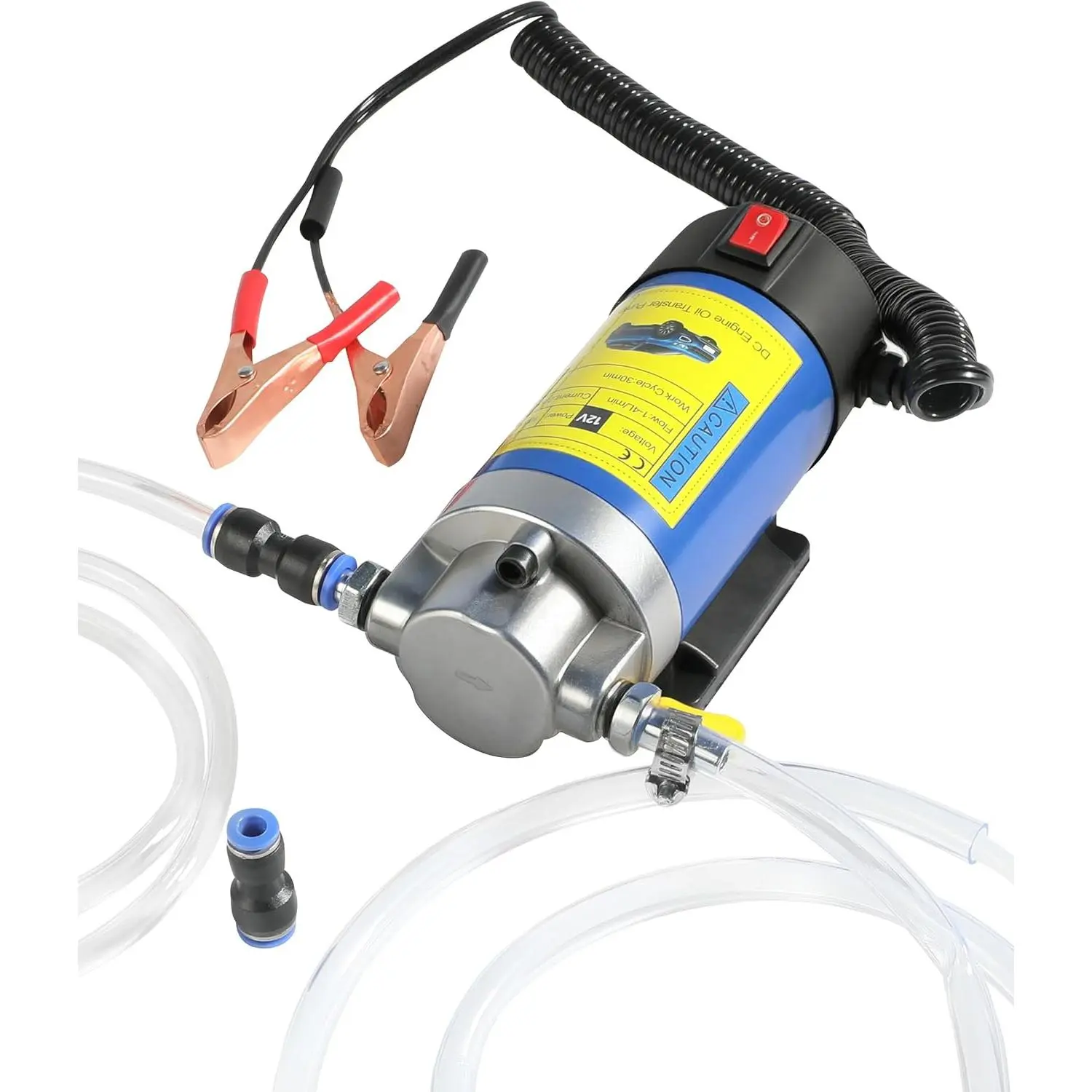 GJANSH 12V Electric Oil Extractor Pump, Self-Priming Transmission Fluid Pump, Universal Automotive Oil Change Tool for Cars, Motorcycles, Pressure Washers, Lawn Mowers