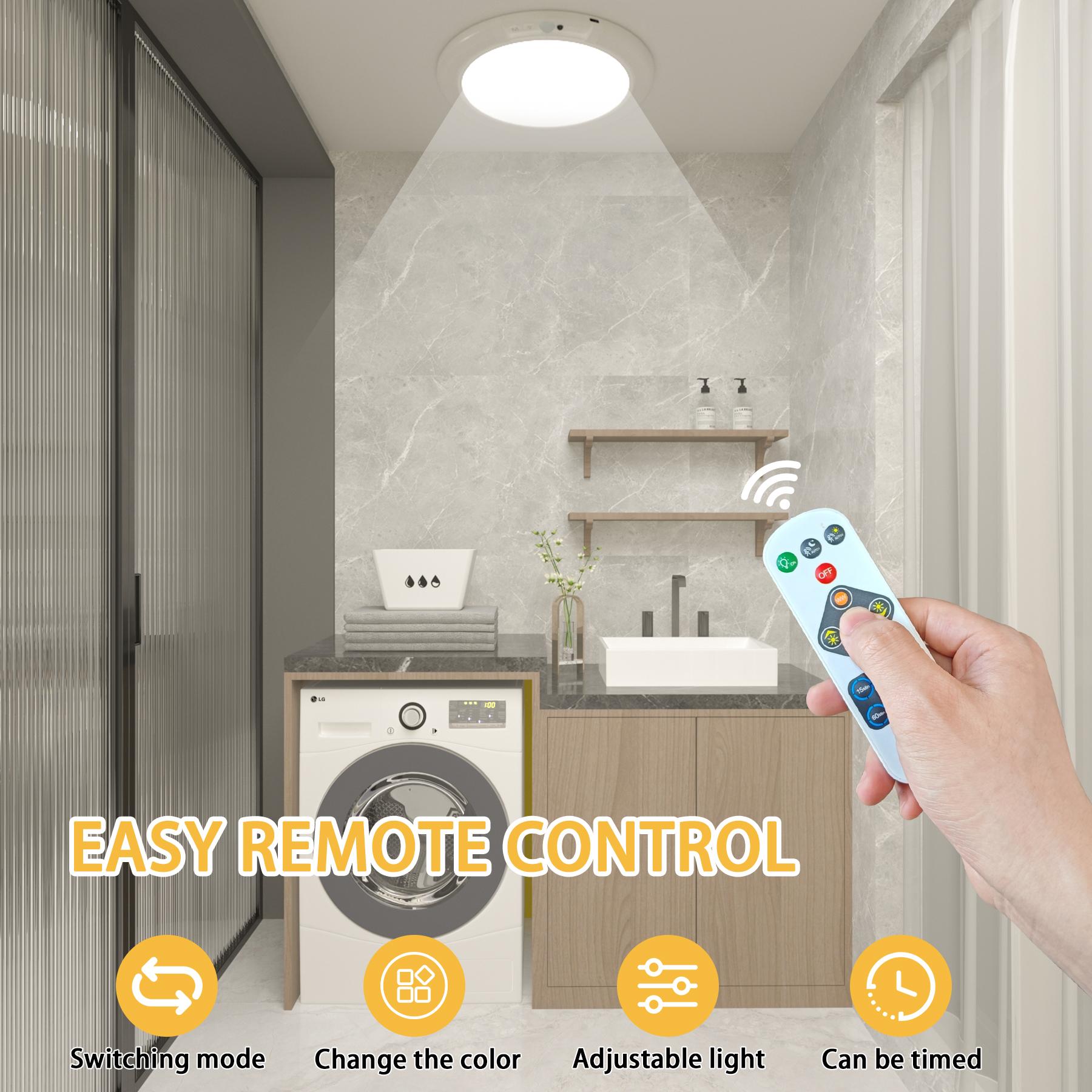 Rechargeable sensor ceiling light with remote control, USB charging, magnetic installation, dimmable and color adjustment, suitable for home storage room, corridor and garage scenes Rechargeable sensor ceiling light with remote control, USB charging, magnetic installation, dimmable and color adjustment, suitable for home storage room, corridor and garage scenes