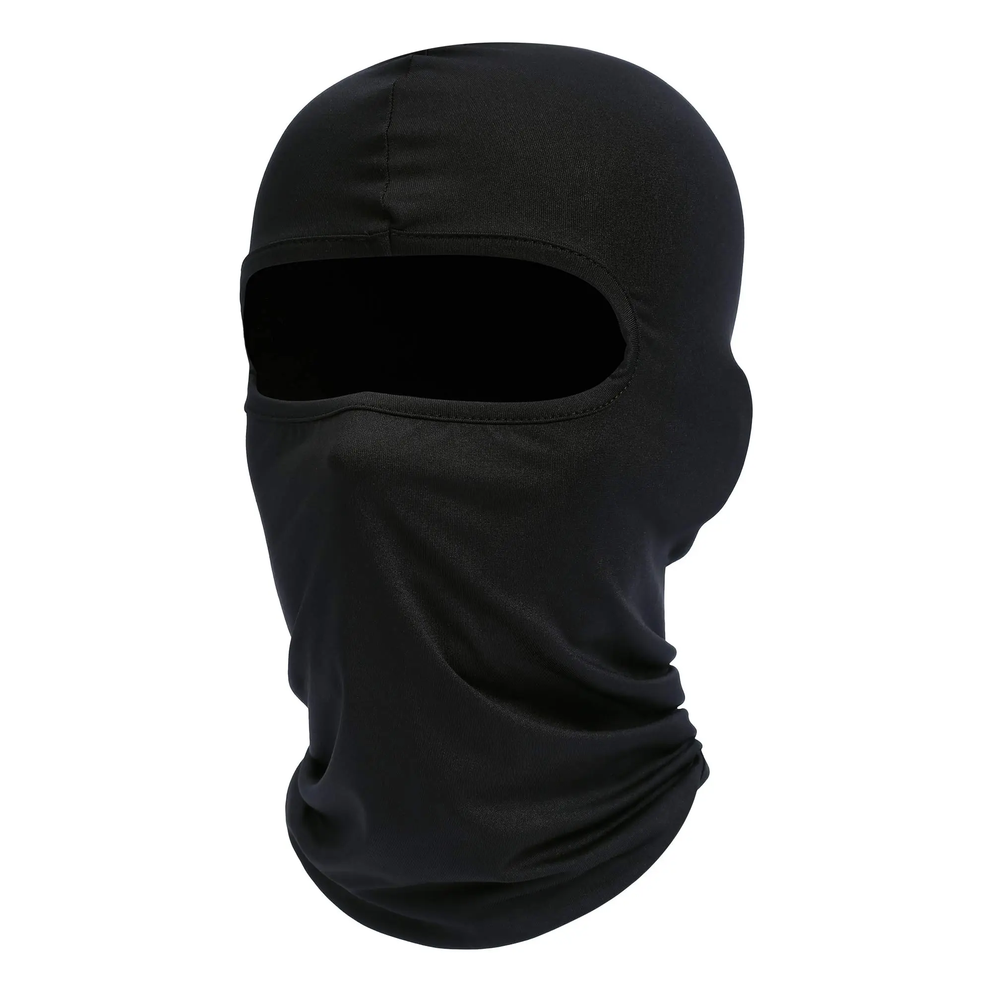 Unisex Cooling Breathable Balaclava Face Mask - 1-Size Minimalist Quick-Dry UV Protector, Wrinkle-Free Flexible Fit Adapts to Head and Neck, Motorcycle Accessories for Summer Outdoor Sports Neck Gaiter, Sporty Face Covers & Mask for Men/Women Black