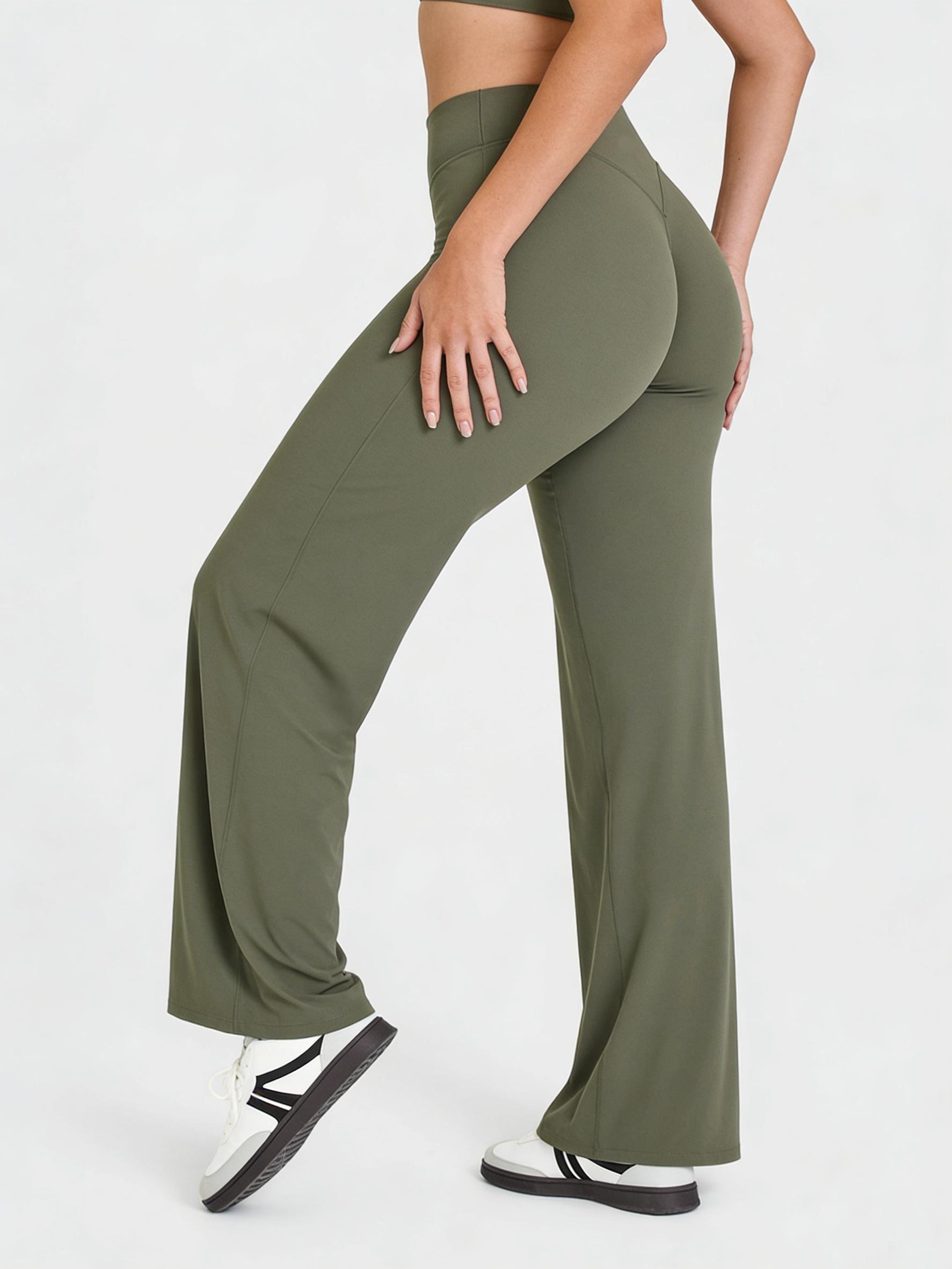 DEEFY SoftMotion Straight Leg Bottoms 30.5" & 31.5" Inseam Fitness Gymwear Women Workout Breathable Light Thin Sportswear Gym Outdoor Sports Yoga Pants Wide Sweatpants Solid Color Joggers