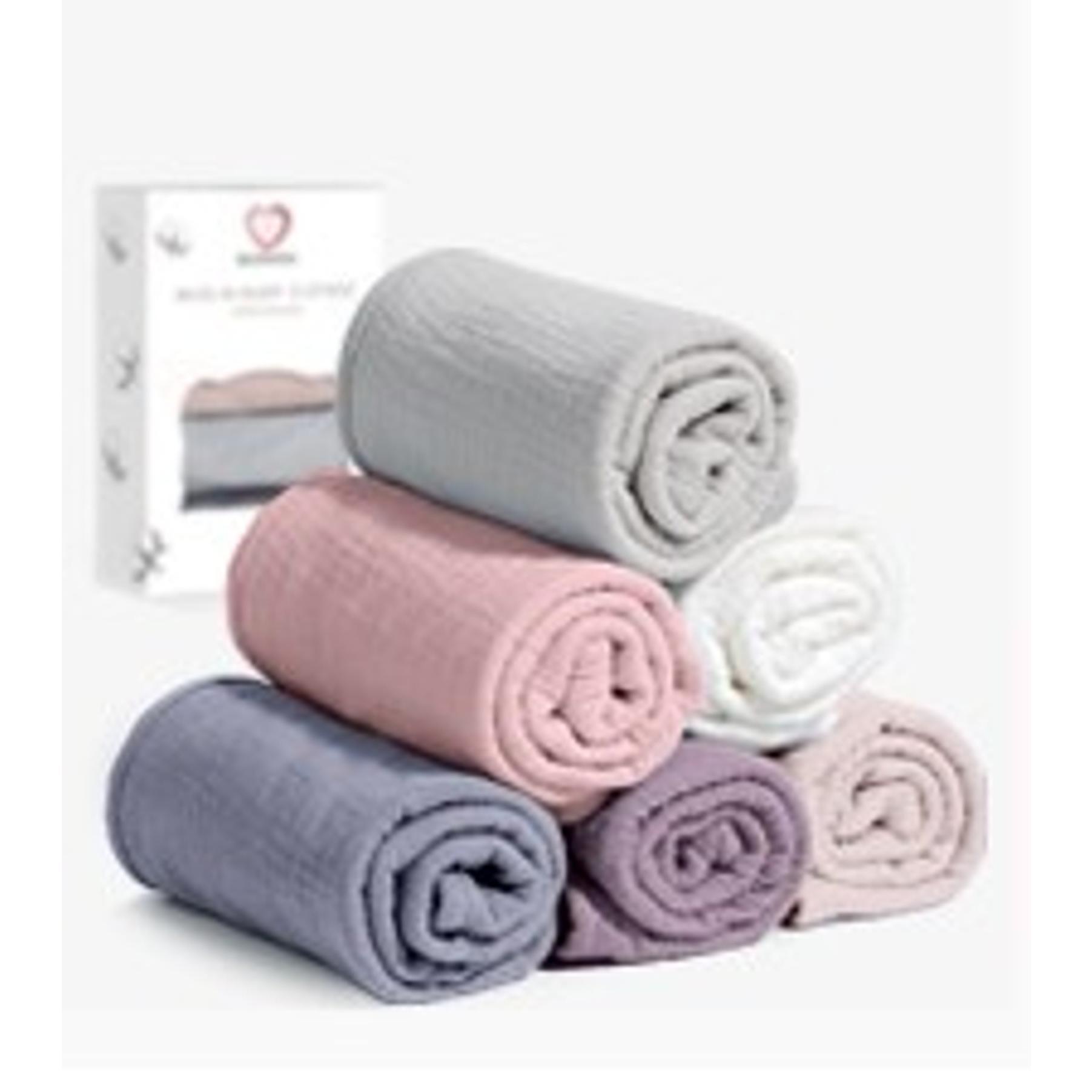 Muslin Burp Cloths, 100% Cotton Baby Burping Cloths, Large Extra Soft Absorbent for Unisex Newborn Boys and Girls, 20x10in, 6 PackGift