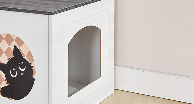 HOOBRO Cat Litter Box Enclosure with Cute Cat Patterns and Arched Entrance, Hidden Litter Box Enclosure Furniture, 31.3"L x 17.7"W x 17.3"H, Litter Box Cabinet, Side Table HOOBRO Cat Litter Box Enclosure with Cute Cat Patterns and Arched Entrance, Hidden Litter Box Enclosure Furniture, 31.3"L x 17.7"W x 17.3"H, Litter Box Cabinet, Side Table