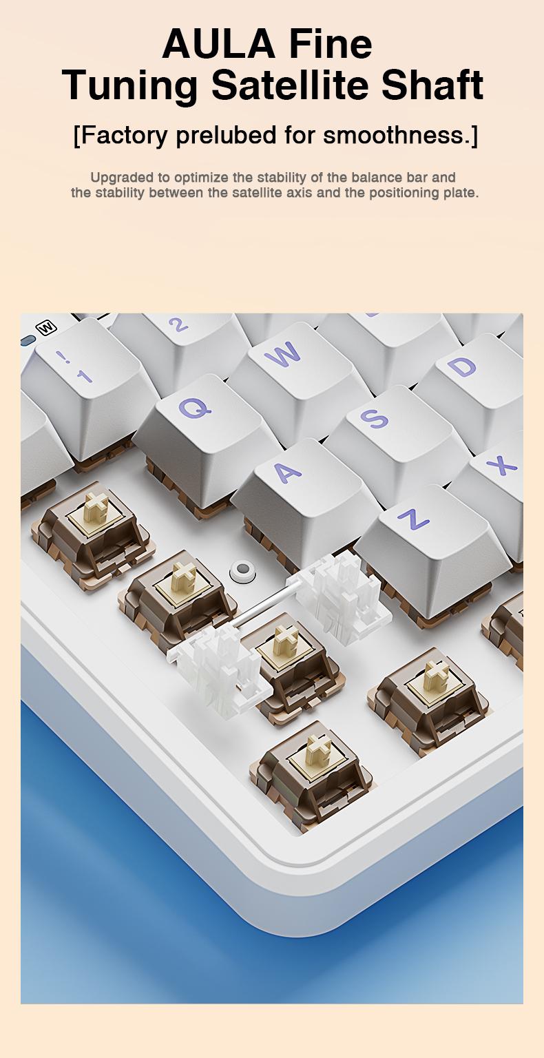 [New]Aula F108 Pro Wireless Full Size Mechanical Gaming Keyboard Knob Smart Screen Num Pad Pre-Lubed Linear Switches RGB Backlit Hot Swappable Custom Keyboard Customize E-Sports Office Computer Accessories(Red Pink) TikTokShopfalldealsforyou