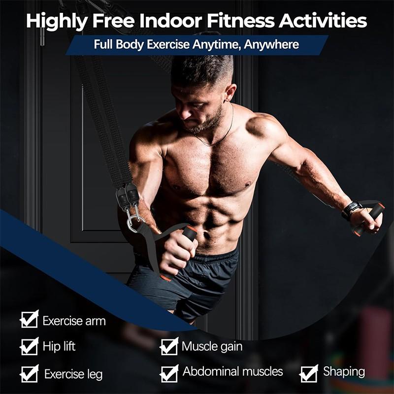 Multi-Functional Foot Resistance Band Set, Full Body Exercise, Sit-Up Aid, Leg and Abdominal Training, Stackable Home Gym Equipment