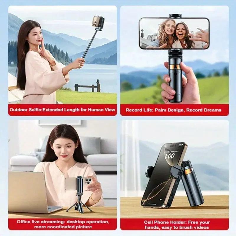 Mini Selfie Stick Travel Portable Tripod Stand, Four-Legged Phone Holder for Photography, Ideal for Travel & Daily Use