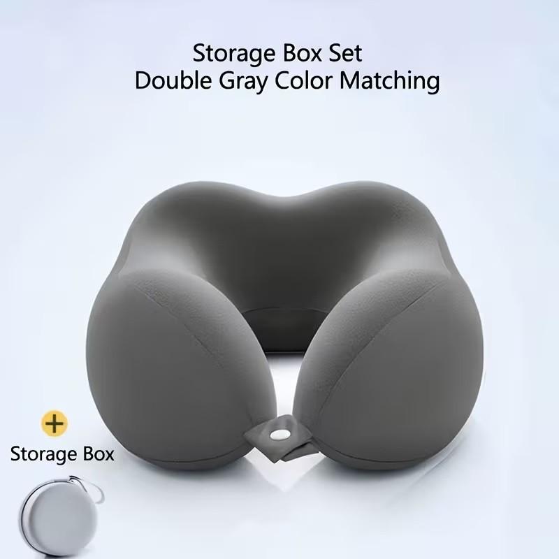Ergonomic U-Shape Neck Pillow with Storage Bag, Memory Foam Travel Office Pillow, Detachable Washable Cover, Portable Cervical Pillow for Plane Car Bed, Travel Neck Cushion, Neck Rest Cushion