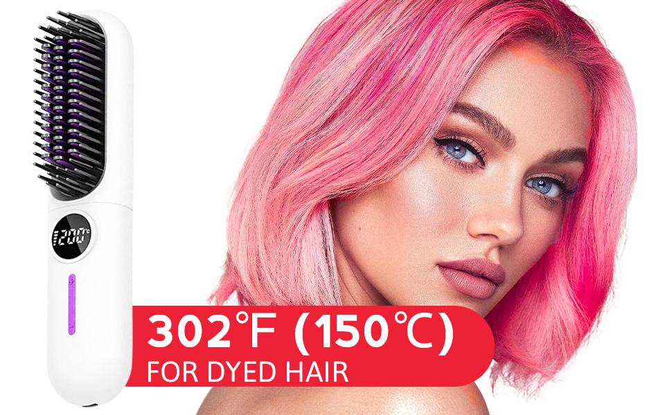 Wireless Hair Straightener Comb Kit Adjustable Heat Rechargeable Portable Comb for Smooth Frizz-Free Hair Styling Cordless Lightweight