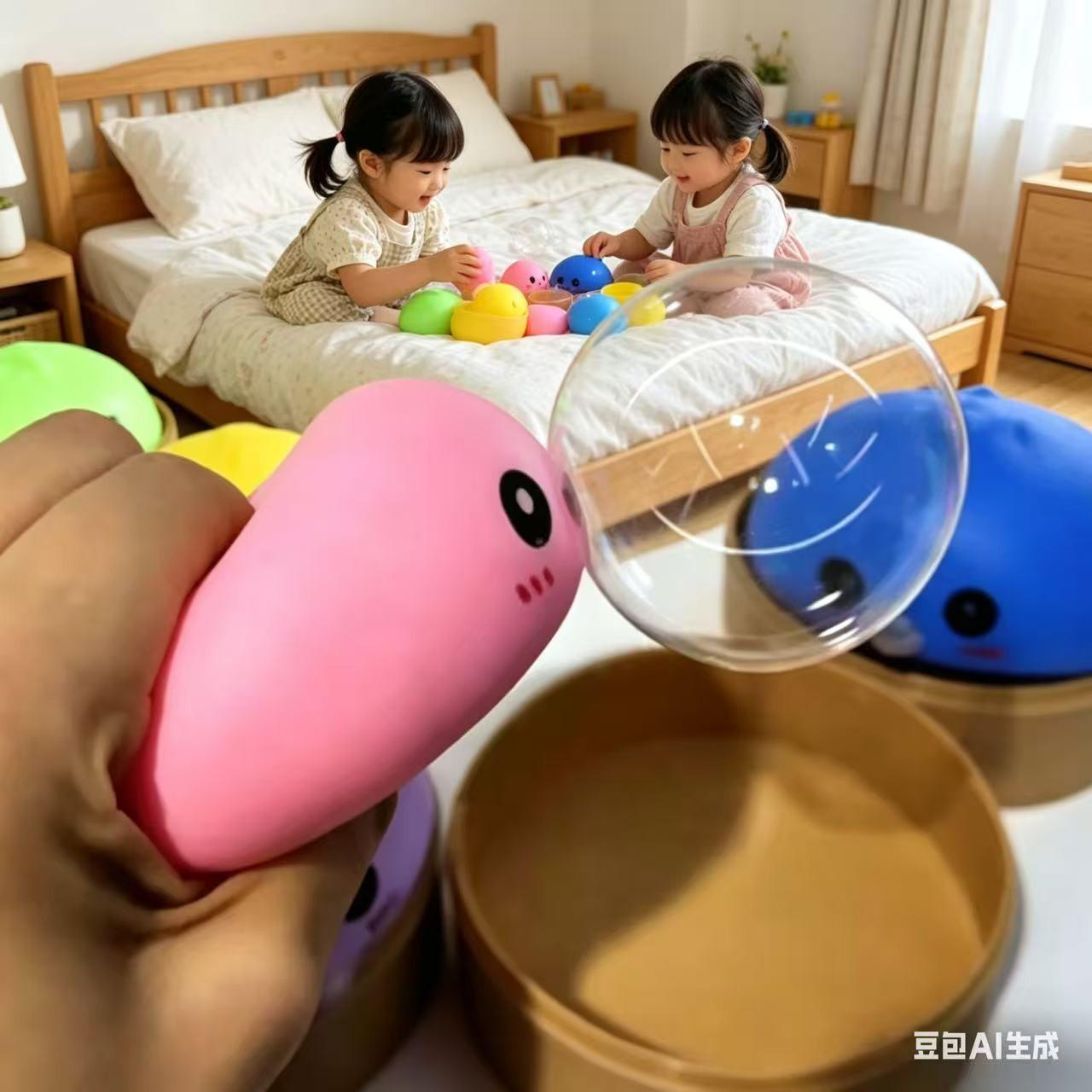 Cute Baozi Shape Stress Relief Toy, Bubble Blowing Squeeze Fun, Includes Steamer Basket, Random Color, Fun Squeeze Toy for Kids
