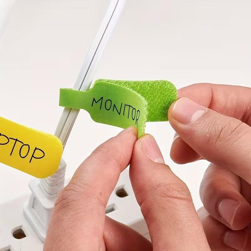 8pcs Colorful Cable Ties with Writeable Function, for Organizing and Identifying, Desk Organization, Home Office Setup, Colorful Markers, Vibrant Design, Durable Material, Strong Adhesive, Wire Markers, Cable Labels