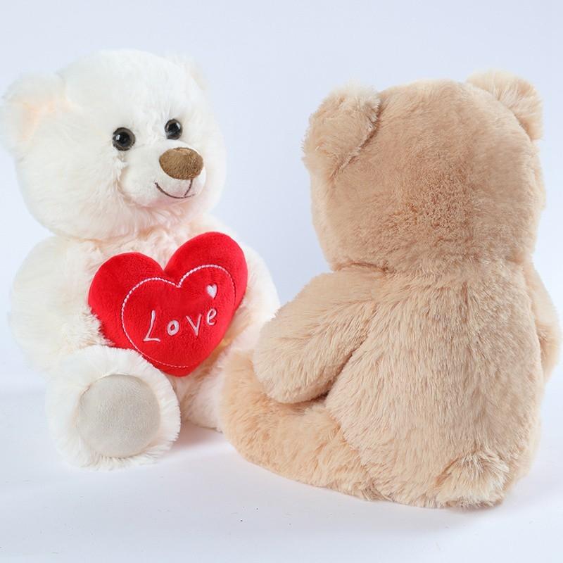 Love Teddy Bear with Heart, Soft Adorable Stuffed Plush Bear Doll Animal Toy, Perfect Gift for Her Girlfriend Mom Kids, Unisex Present