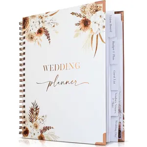 Beautiful Boho Wedding Planner Book and Organizer, Easy Wedding Countdown Planning, Unique Engagement Gift for Newly Engaged Couples, Future Brides and Grooms, 9 X 11 inches