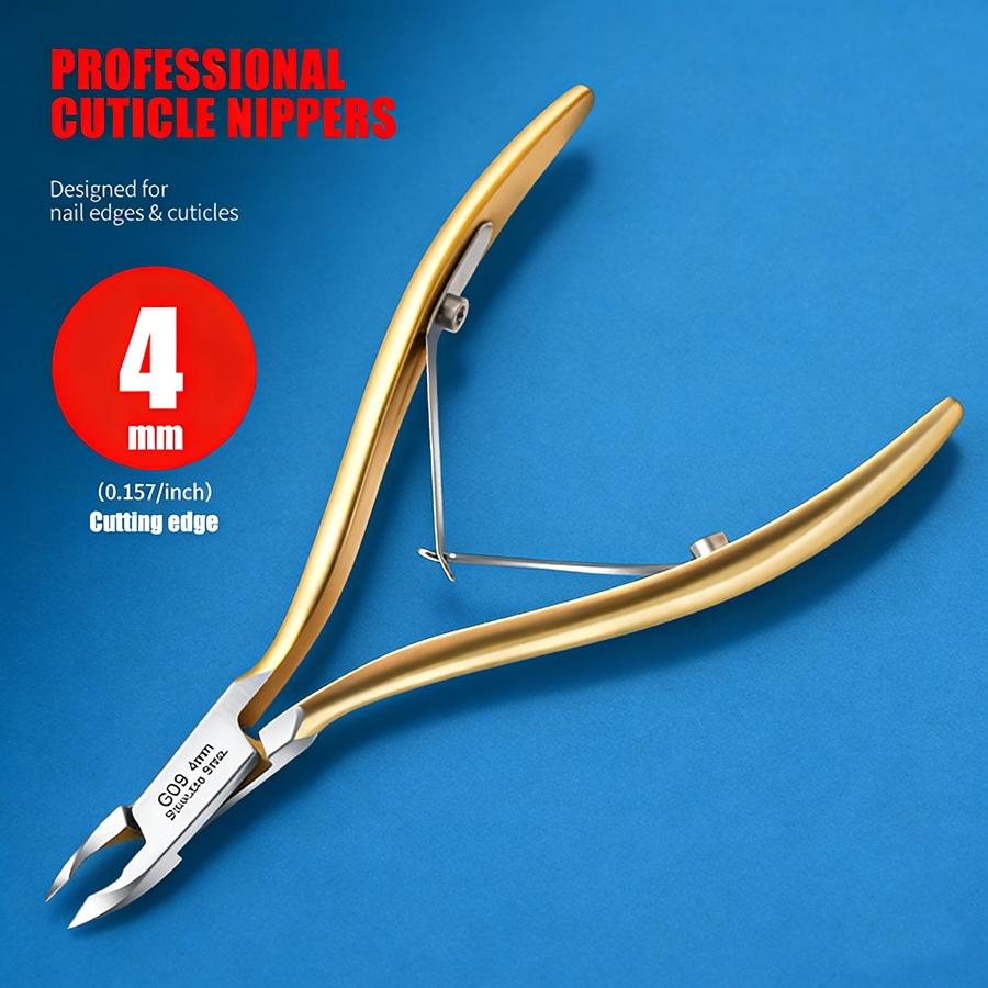 4mm Ultra Sharp Cuticle Nipper, High Quality Metal Stainless Steel Nail Trimmer, Salon Grade Tool for Dead Skin & Hangnail Removal