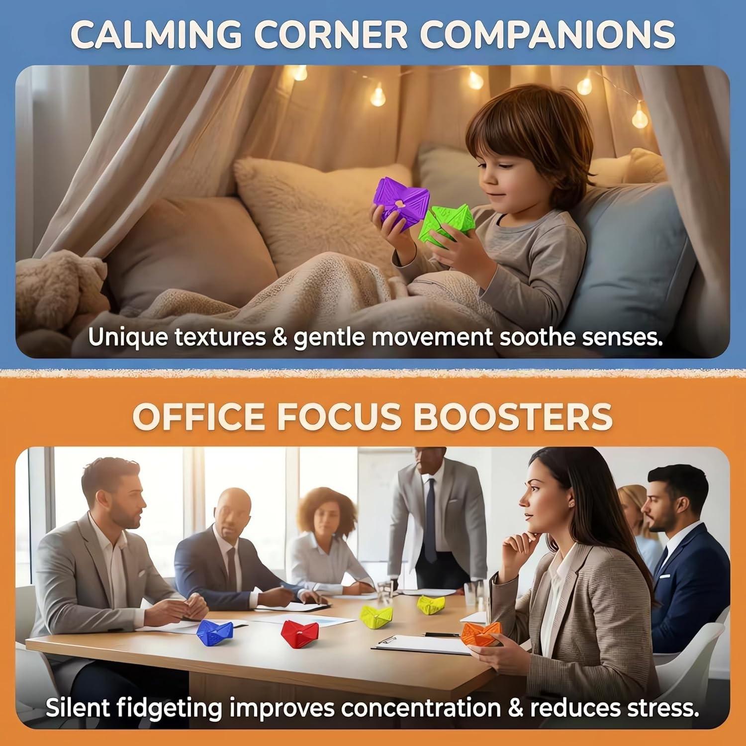 Sensory Fidget Toys for Kids and Adults, Textured Flip Cube, Stress Relief for Teens with Anxiety, Adhd, Autism, Classroom, Office Use