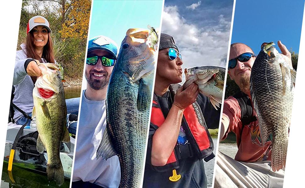 TRUSCEND Easy Catch SwimMax Lures with BKK Hooks 3D Realistic Eyes ABS Material 6 Segments for Bass Trout Walleye Ultra Sharp Treble Hooks Lifelike Fishing Baits