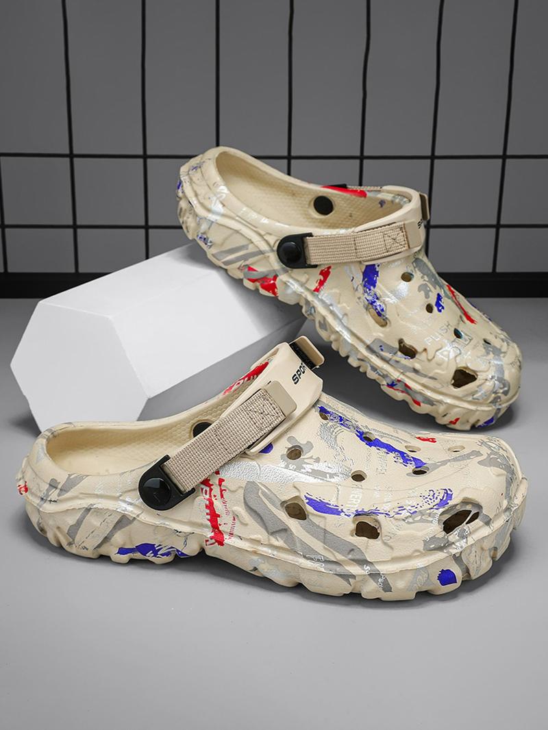 Men's Hole Shoes, Outdoor & Indoor Footwear, Suitable for Home Office Summer Wear Sandals Slippers Beach