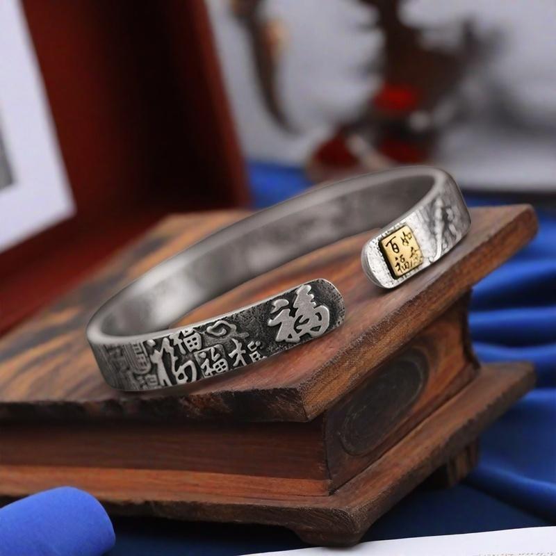 Solid Silver s925 Bangle Sterling Silver bangle Men's open bangle can be freely adjusted size send boyfriend send Dad birthday holiday gift Silver weight 31 g /1.09 oz