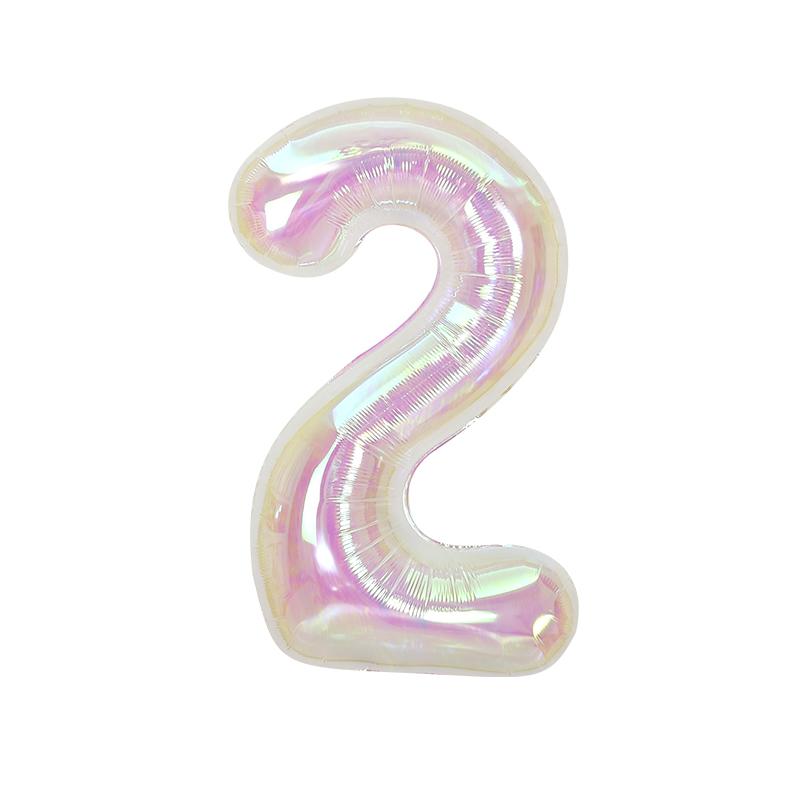 40inch transparent Iridescent Large Foil Number Balloons for Wedding Engagement Happy 1st Birthday Party Decorations Supplies